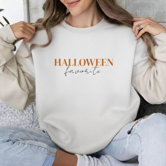 Halloween Favorit Typografi | Söt SkräckSäsong Lång Ärmad Tröja