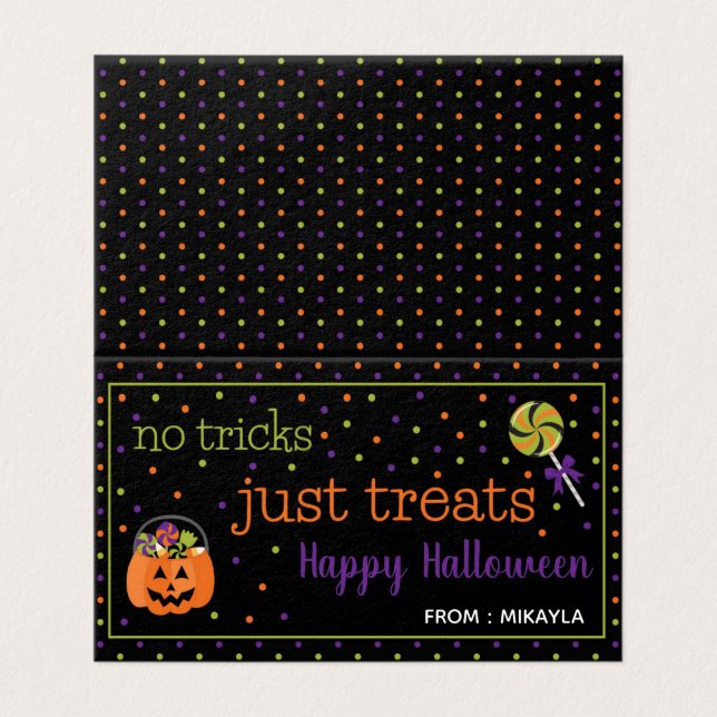 Halloween-favoritpaket Topper med redigerbart Namn Visitkort (Utsida ovikt)