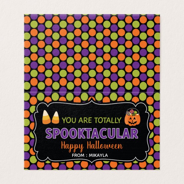 Halloween-favoritpaket Topper med redigerbart Namn Visitkort (Utsida ovikt)
