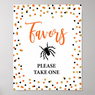 Halloween-favoritteckenOrange för Party och svart  Poster