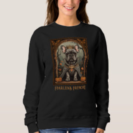 Halloween Fearless Fransk Bulldog Svart Sweatshirt T Shirt