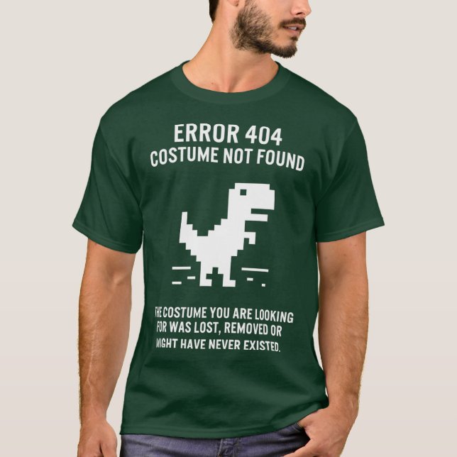 Halloween-fel 404 Costume hittades inte kodning T Shirt (Framsida)