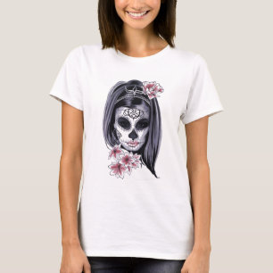 Halloween Female Sugar Skull T Shirt