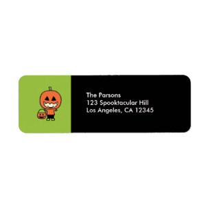 Halloween fest-adressetikett returadress etikett