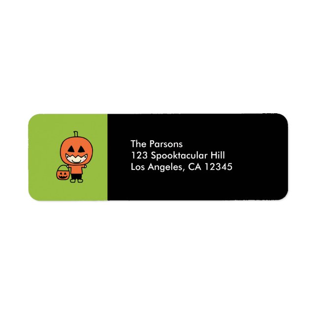 Halloween fest-adressetikett returadress etikett (Framsidan)