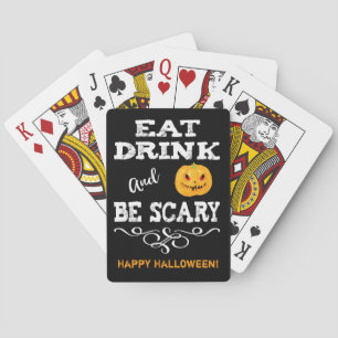 Halloween fest Ät dryck och var scen Ansikte Casinokort