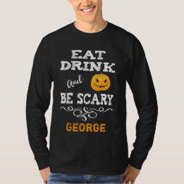 Halloween fest Ät dryck och var scen Ansikte T Shirt