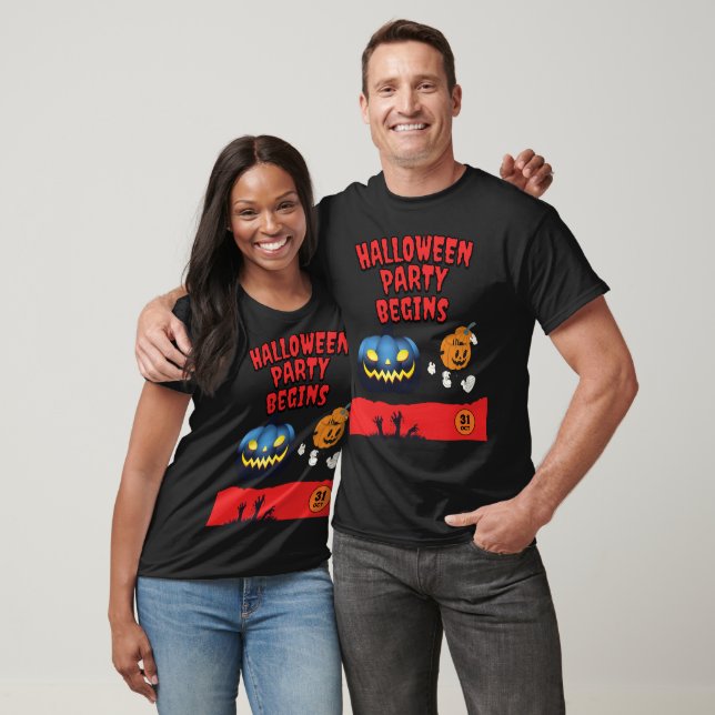 Halloween fest Begins - Roligt- och talokaninbjuda T Shirt (Unisex)
