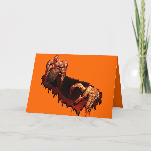 Halloween fest bjuder in Zombie-skräckkort Inbjudan (Framsida)