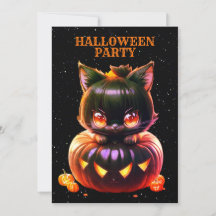 Halloween fest Black Cat Pumpkin Horror Scary