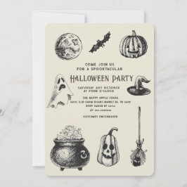 Halloween fest Black Cat Pumpkin Inbjudningar