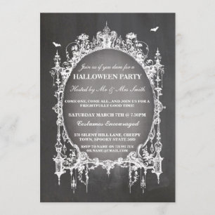 Halloween fest Black Gothic Spider Ram Inbjudan