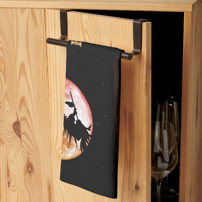 Halloween fest Black Night Full Moon Scary Kökshandduk (Thirds Fold)