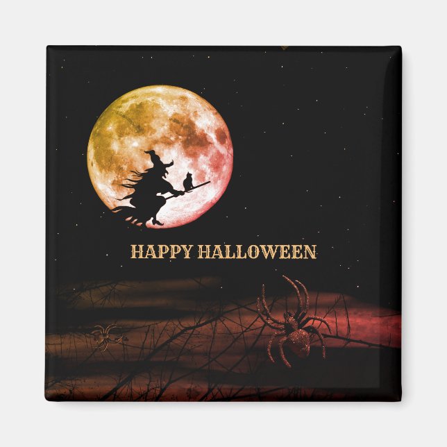 Halloween fest Black Night Full Moon Scary Magnet (Framsidan)