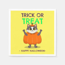 Halloween fest blöjor, katt i pumpa pappersservett