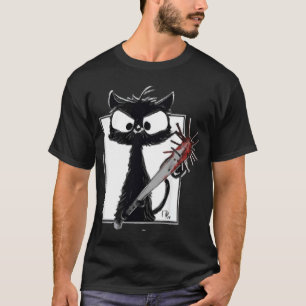 Halloween fest Blood Splatter Knivar Black T Shirt