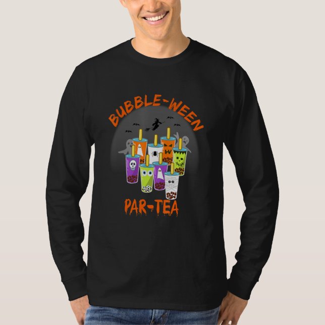 Halloween fest Boba Bubble Tea Flavors T Shirt (Framsida)