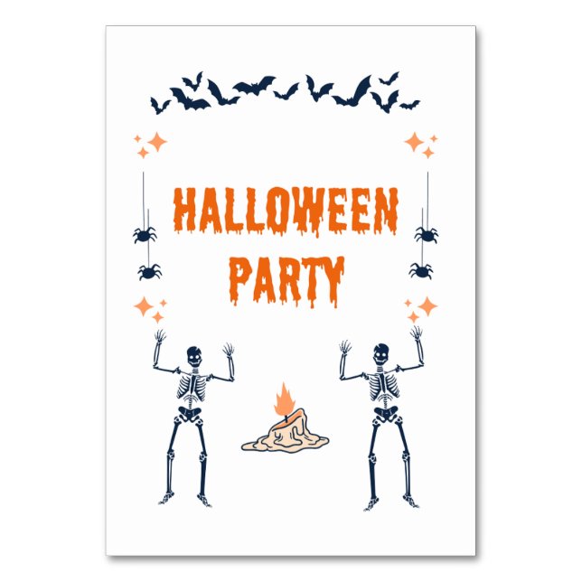 Halloween fest bord-kort bordsnummer (Baksidan)