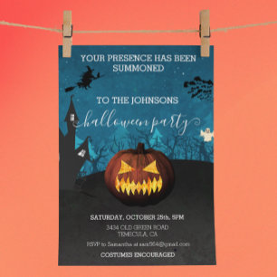 Halloween fest budgetpumpning inbjudningar