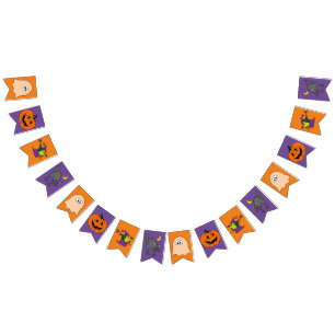 Halloween fest Bunting Garland Flaggor