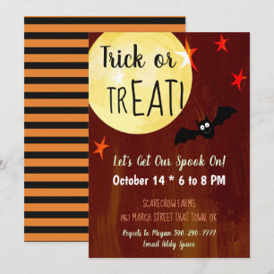 Halloween fest Bus eller godis Inbjudningar