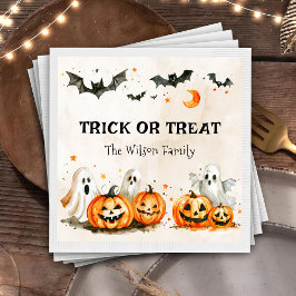 Halloween fest Bus eller godis Pumpkin Ghost Pappersservett