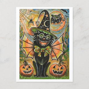Halloween fest Cat Vykort