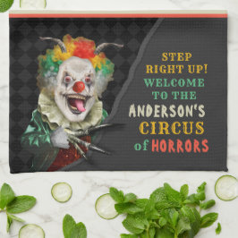 Halloween fest Circus Clown Scary Carnival Anpassn Kökshandduk