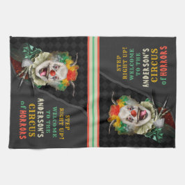 Halloween fest Circus Clown Scary Carnival Anpassn Kökshandduk