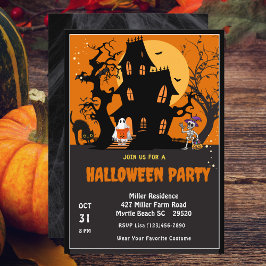 Halloween fest Creepy Haunted House Inbjudningar