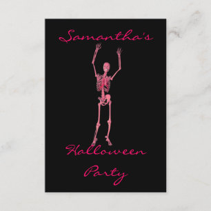 ’Halloween fest’ - Dancing Rosa Skeleton Inbjudningar