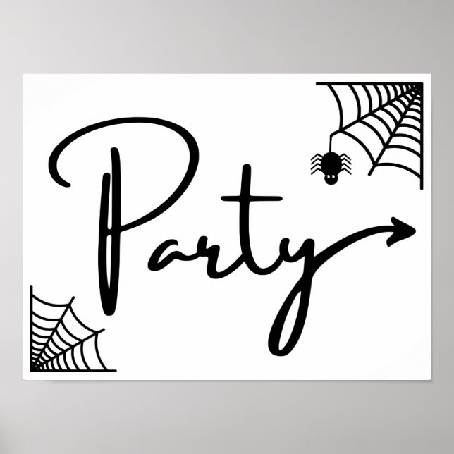 Halloween fest den här vägen, höger för piltangent poster (Framsidan)