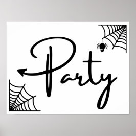 Halloween fest den här vägen lämnat pil Poster