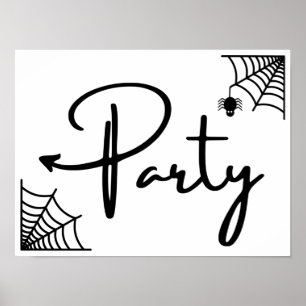 Halloween fest den här vägen lämnat pil Poster