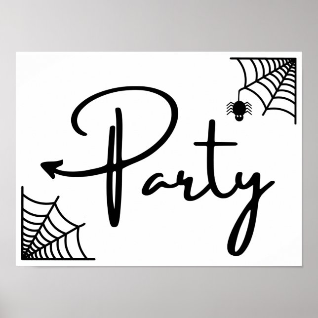 Halloween fest den här vägen lämnat pil Poster (Framsidan)