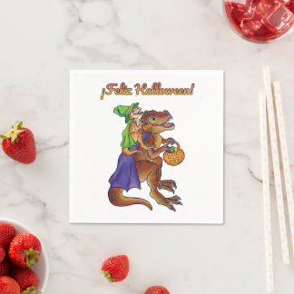 Halloween fest Dinosaur Napkins Feliz Halloween Pappersservett
