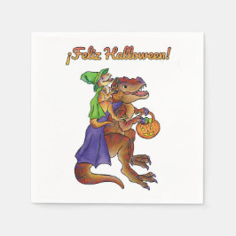 Halloween fest Dinosaur Napkins Feliz Halloween Pappersservett