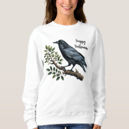 Halloween fest Evil Black Kråka Grönt Löv Women T Shirt