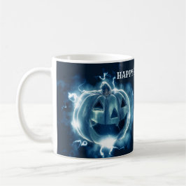 Halloween fest Evil Blue Pumpkin Horror Scary Kaffemugg