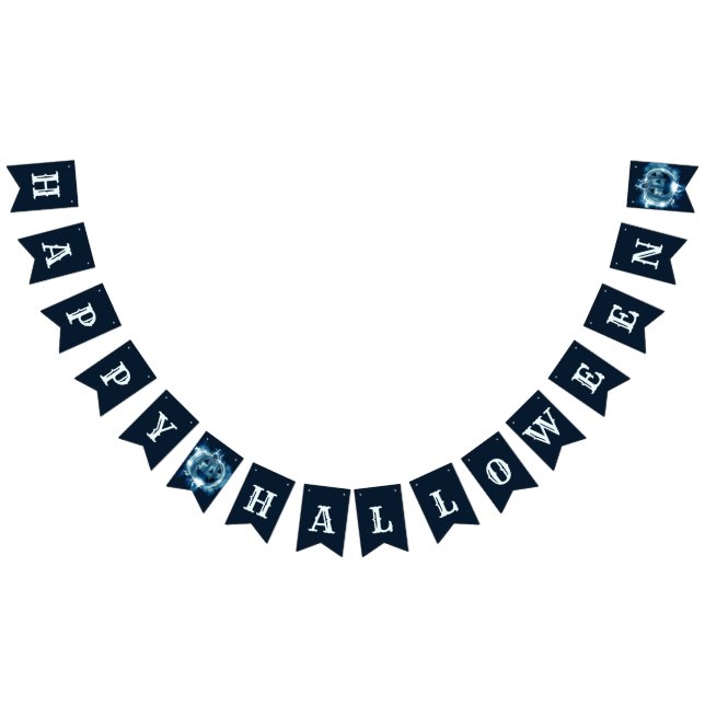 Halloween fest Evil Blue Pumpkin Horror Scary Vimplar (Alla)