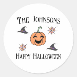 Halloween fest-familjen Namn Runt Klistermärke