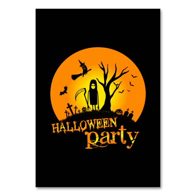 Halloween fest födelsedag bordsnummer (Framsidan)