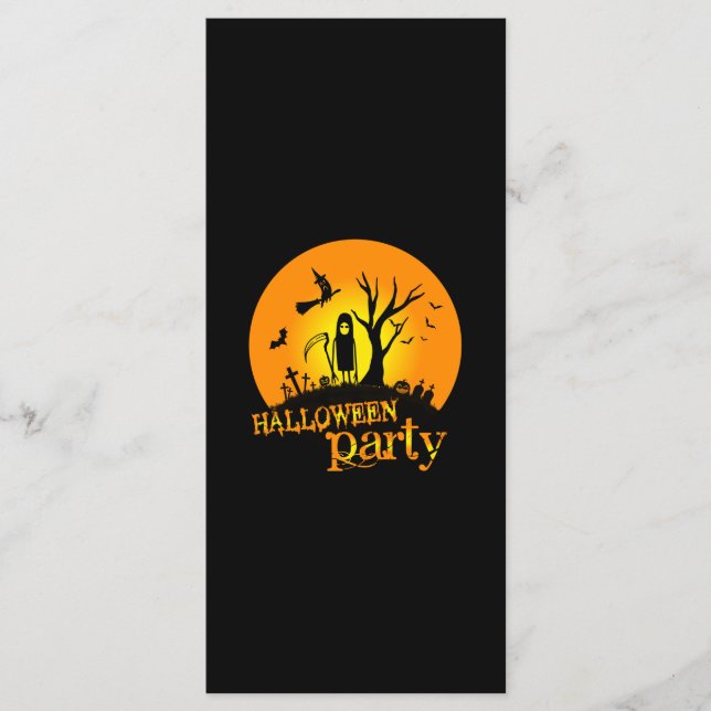 Halloween fest födelsedag meny (Framsida)