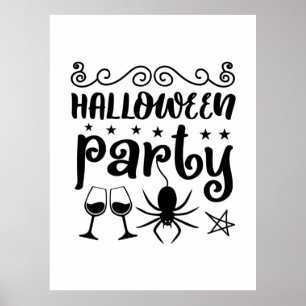 Halloween fest födelsedag poster
