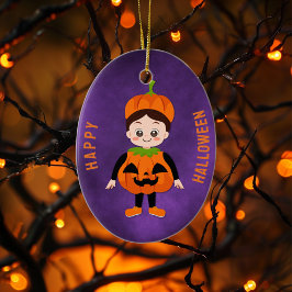 Halloween fest för barn Pumpkin Julgransprydnad Keramik