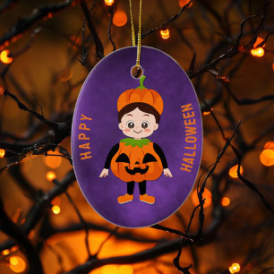 Halloween fest för barn Pumpkin Julgransprydnad Keramik