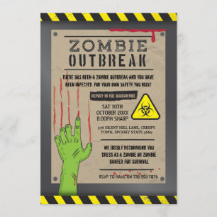 Halloween fest för Zombieutbrottinbjudan Inbjudningar