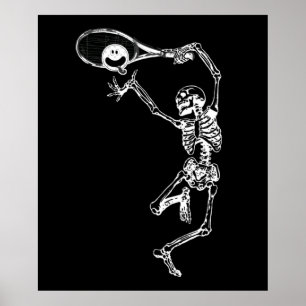 Halloween fest Funny Pickleball Skeleton Player Poster