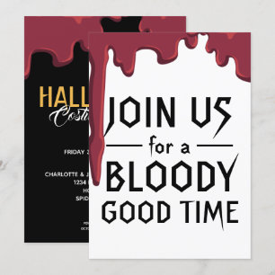 Halloween fest Går med oss för en blodig Bra Inbjudningar