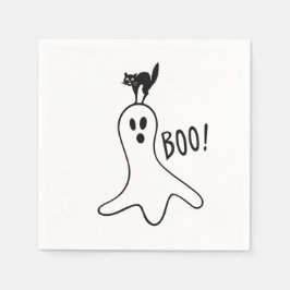 Halloween fest Ghost och Black Cat Cute Spooky Pappersservett